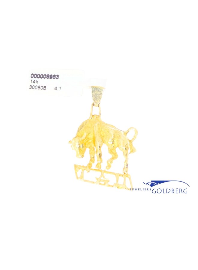 14k gold vintage pendant taurus