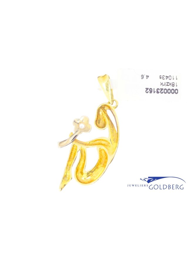 18k gold vintage zirconia virgo pendant