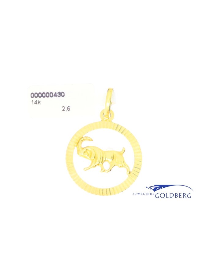 14k gold vintage aries pendant
