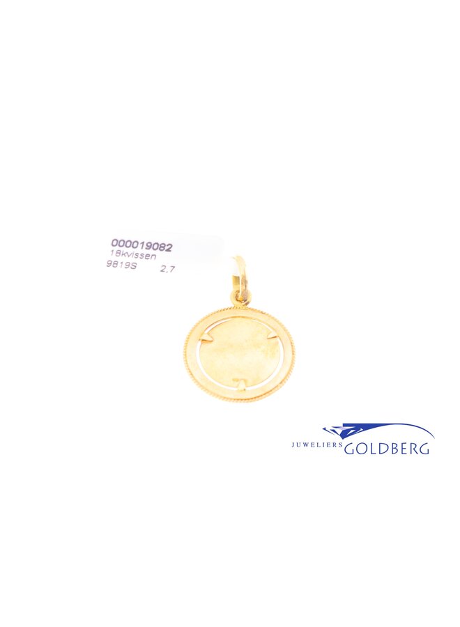 18k gold vintage pisces pendant