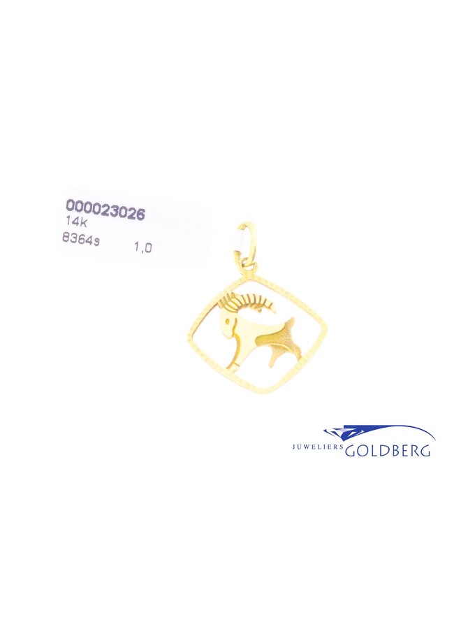 14k gold vintage ram pendant