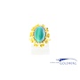 14k gold vintage malachite ring