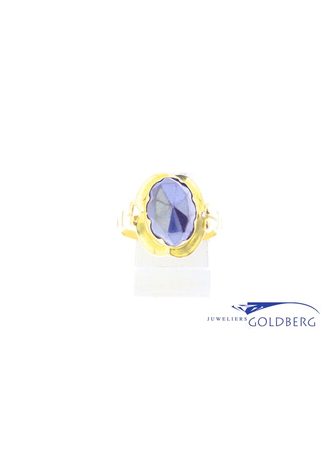 14k gouden vintage hematiet ring