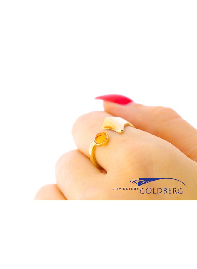 14k gold ring amber