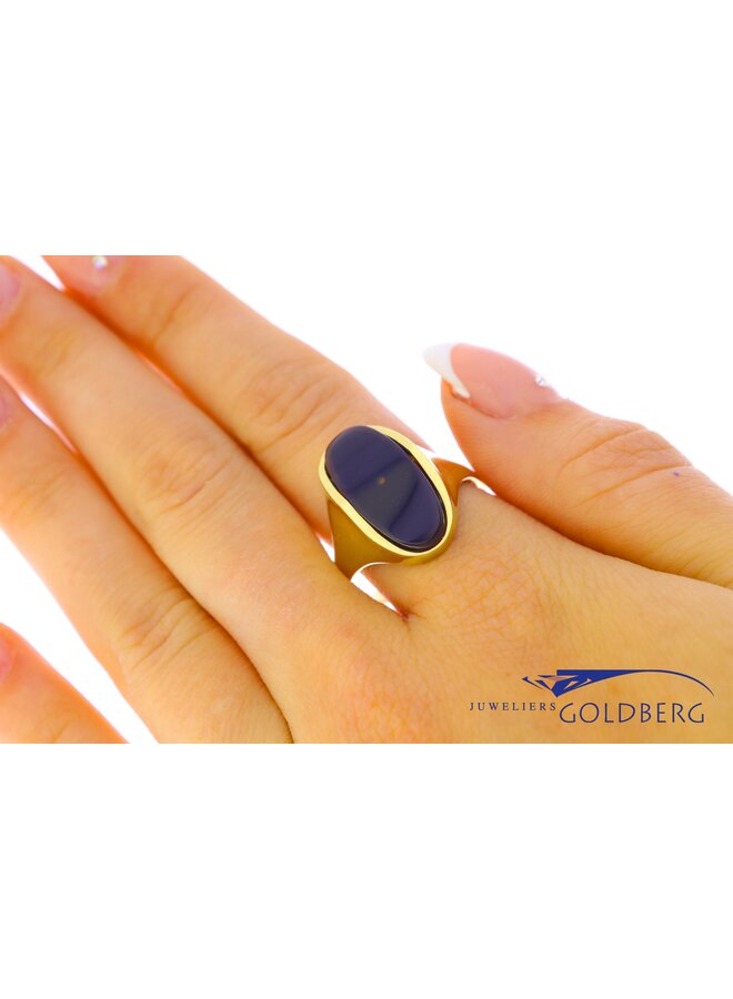 14k gold Vintage ring with obsidian