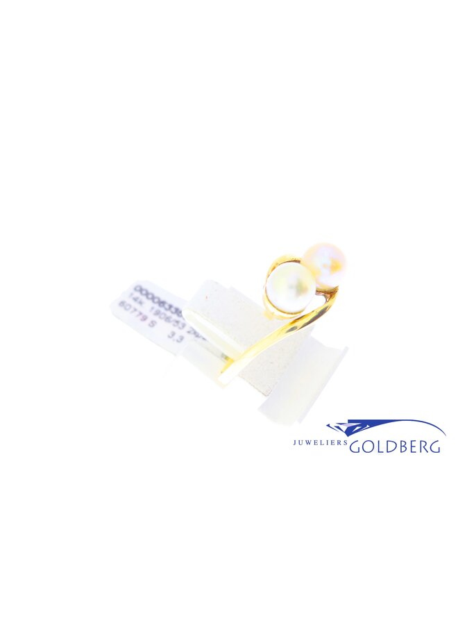 14k gouden vintage ring parel