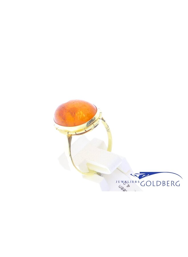 14k gold vintage ring amber