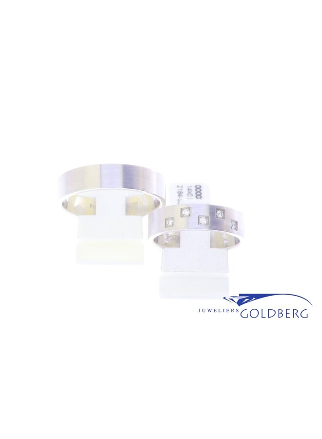 14 White Gold Wedding Ring Set