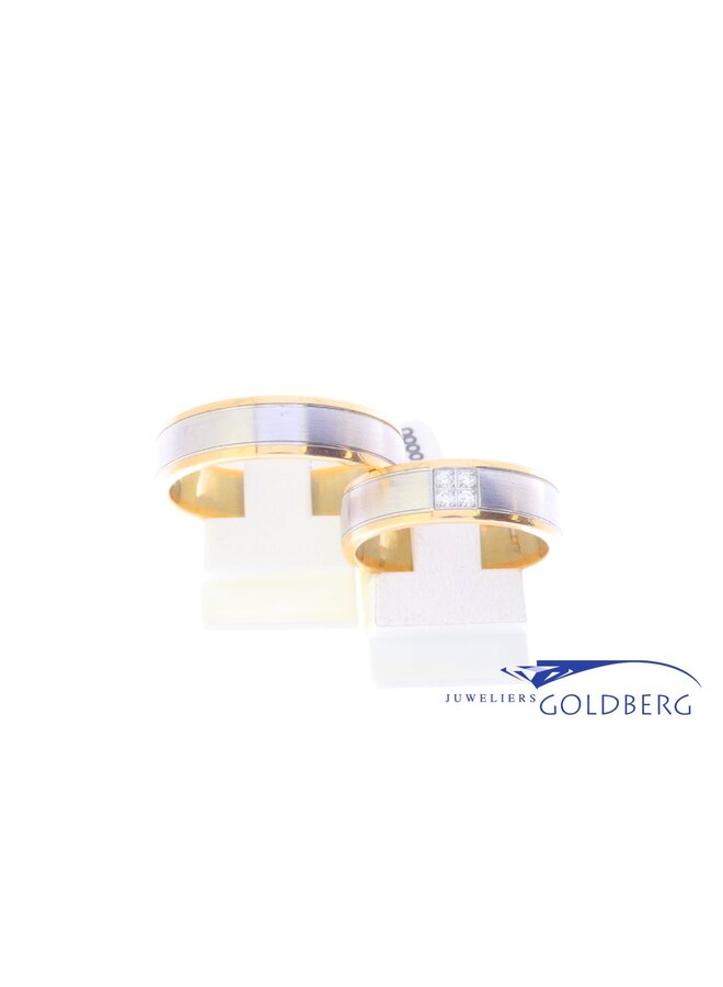 14 White gold/rose Wedding rings set