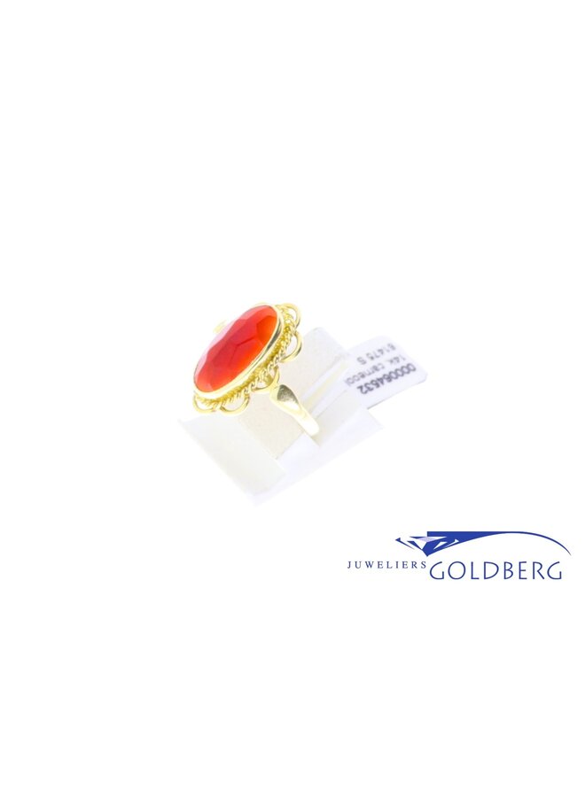14k gold vintage carnelian ring