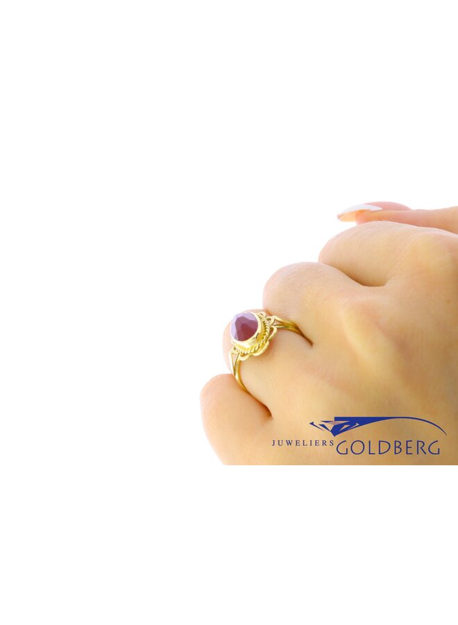 14k gold vintage carnelian ring