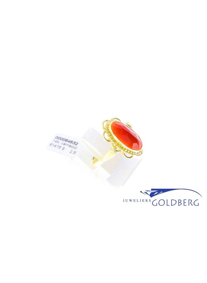 14k gouden vintage carneool ring