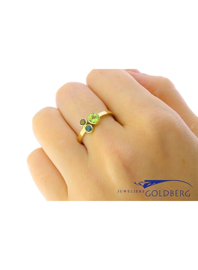 14k yellow gold peridot ring