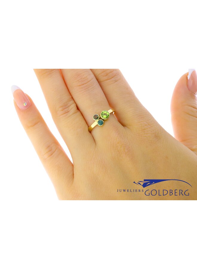 14k yellow gold peridot ring