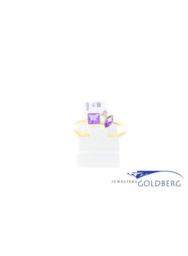 14k geelgouden amethist ring