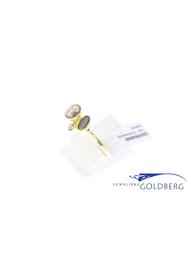 14k yellow gold smokey quartz ring from our workshop