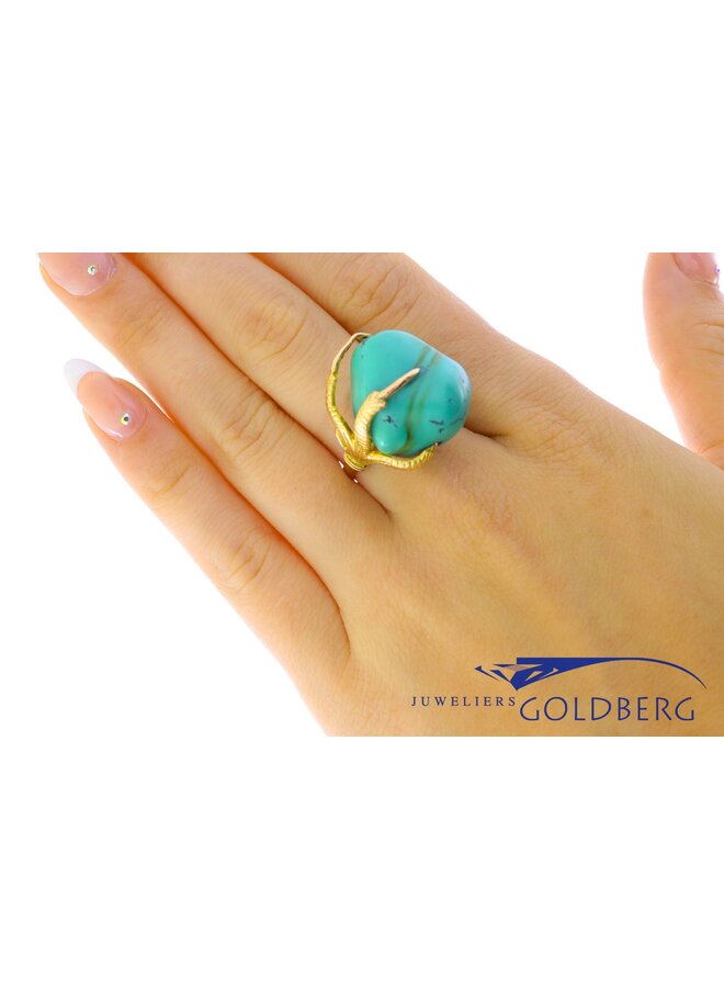 14k gouden vintage ring met turkoois uit Tunesië