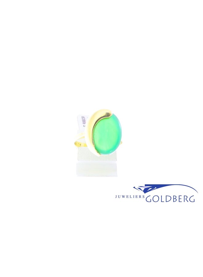 14k gold vintage ring Chrysoprase