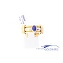 14k bicolor vintage ring met blauwe saffier