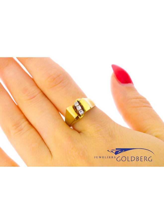 18k gouden vintage ring met diamanten