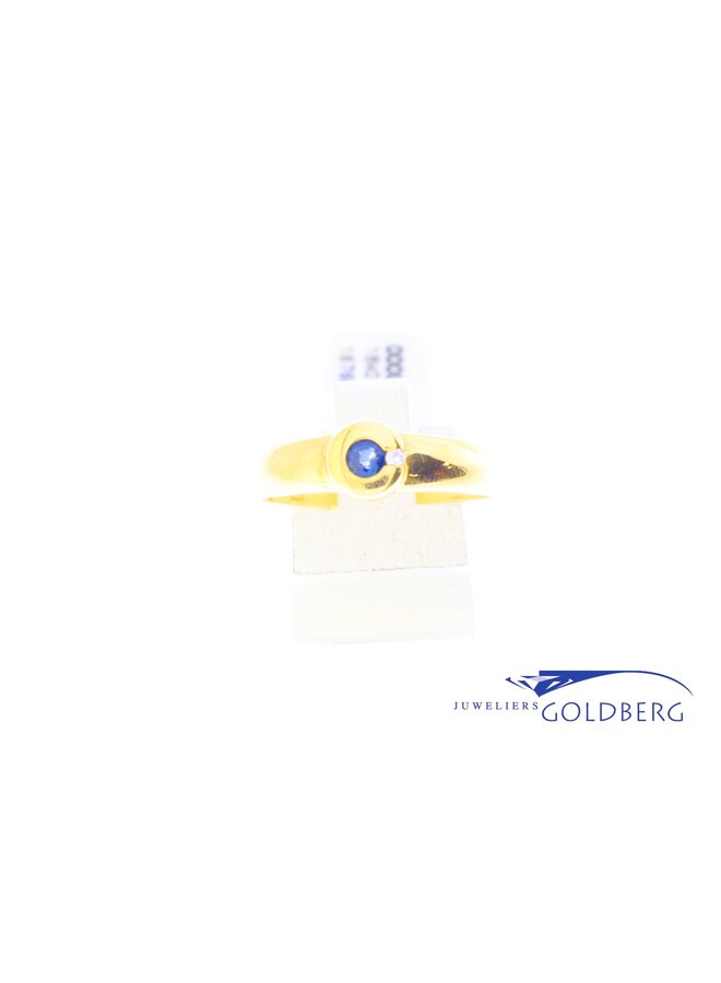 18k gold vintage ring sapphire/diamond