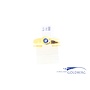 18k gouden vintage ring met saffier & diamant