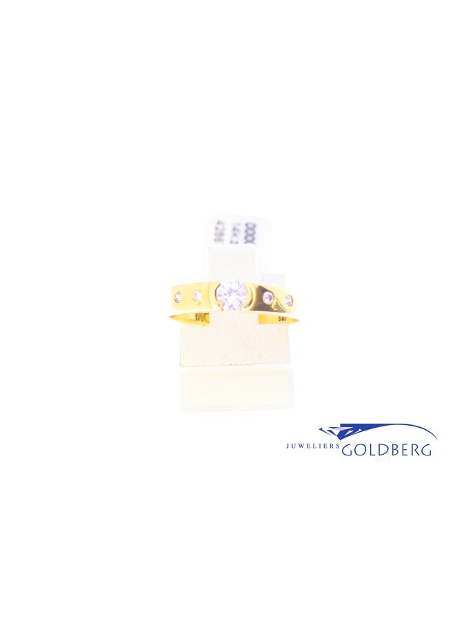 14k gouden vintage ring zirkonia's