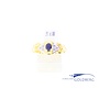 14k gouden vintage ring saffier/diamant
