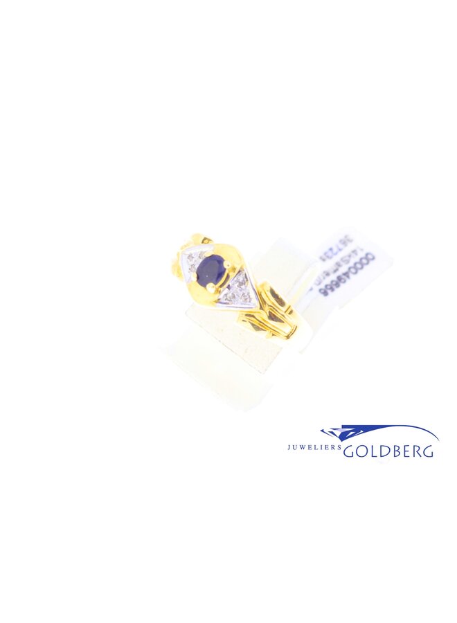 14k gold vintage ring sapphire/diamond