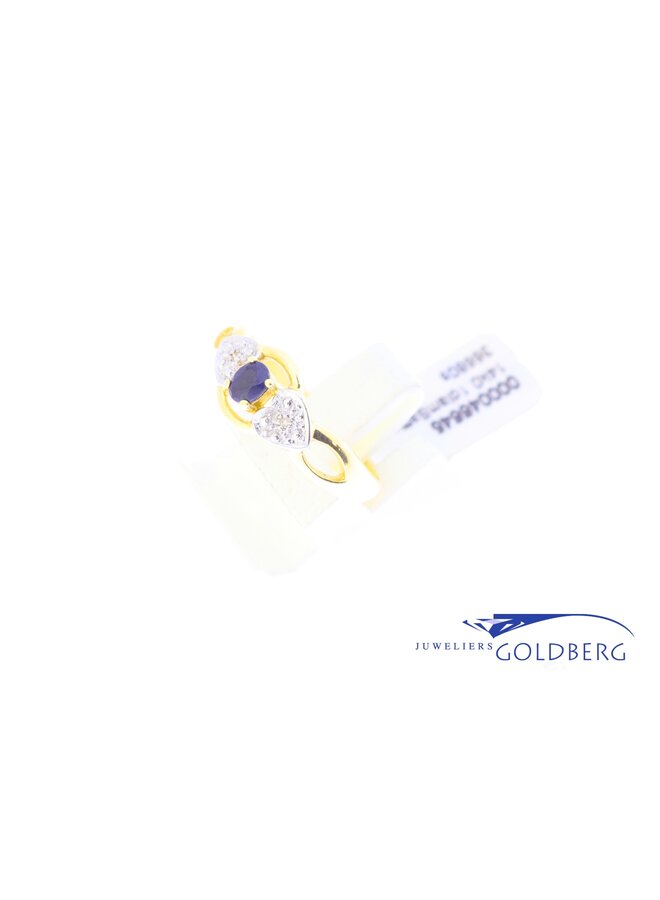 14k gold vintage ring sapphire/diamond