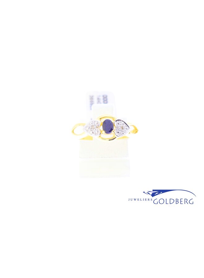 14k gold vintage ring sapphire/diamond