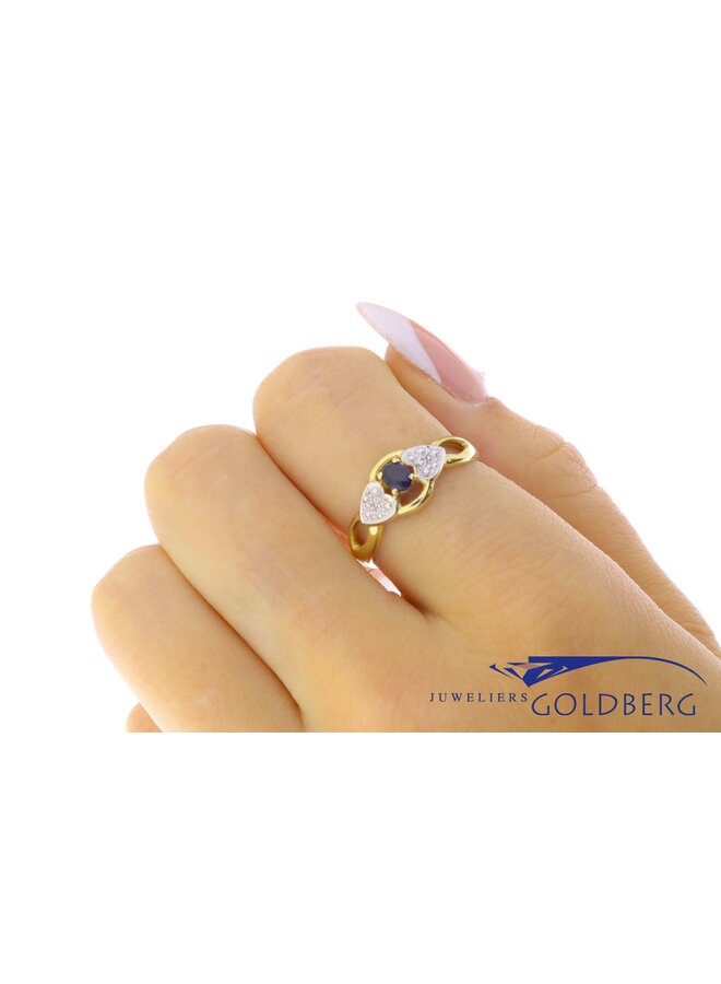 14k gold vintage ring sapphire/diamond