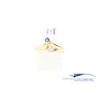 14k gold vintage ring with blue sapphhire and diamond