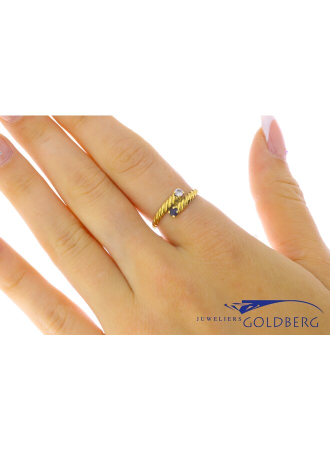 18k gouden vintage ring zirkonia