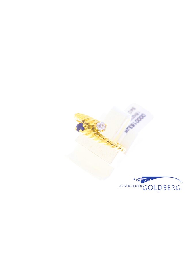 18k gold vintage ring zirconia