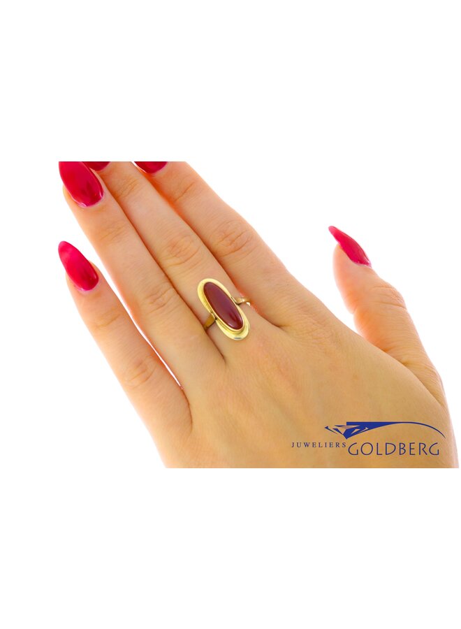 14k Vintage ring goud carneool