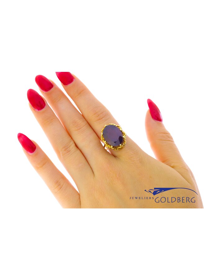 14k gold vintage ring garnet