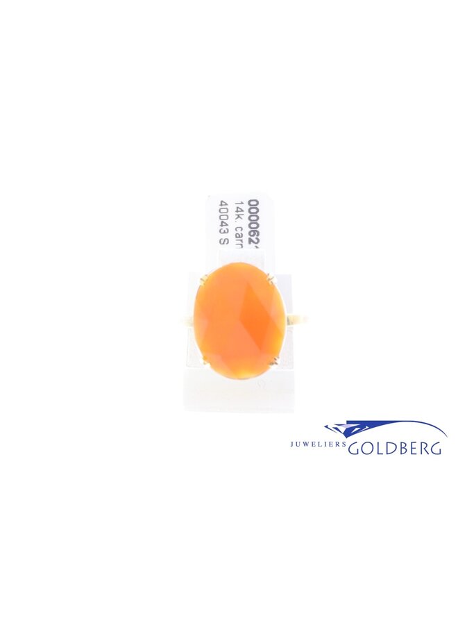 14k gold vintage ring carnelian