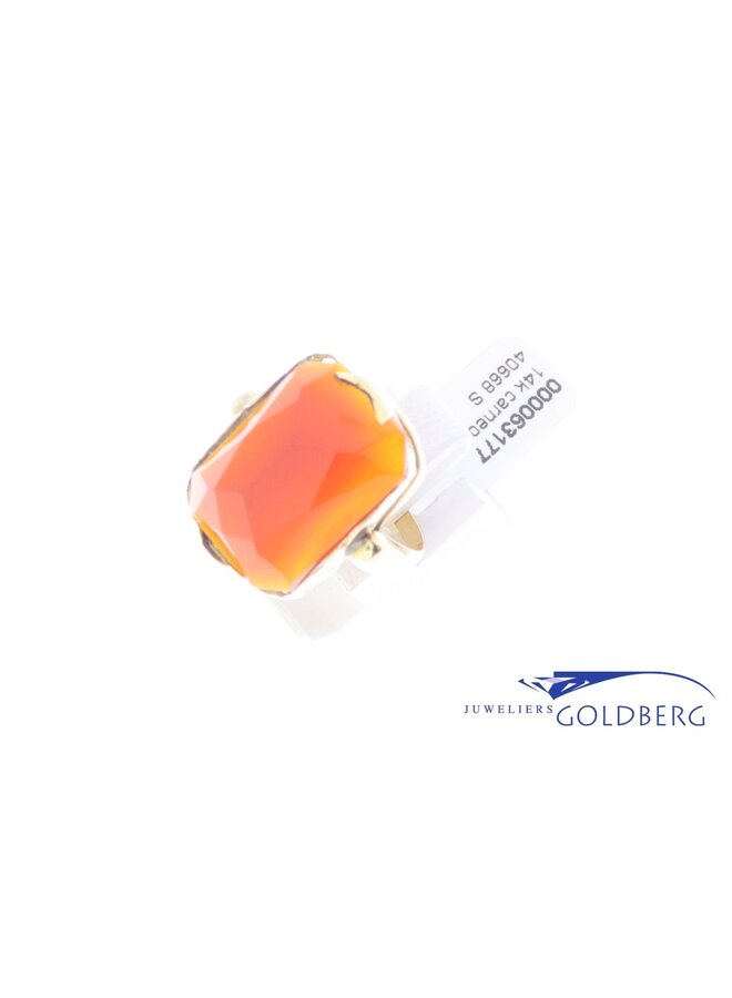 14k gold vintage ring carnelian