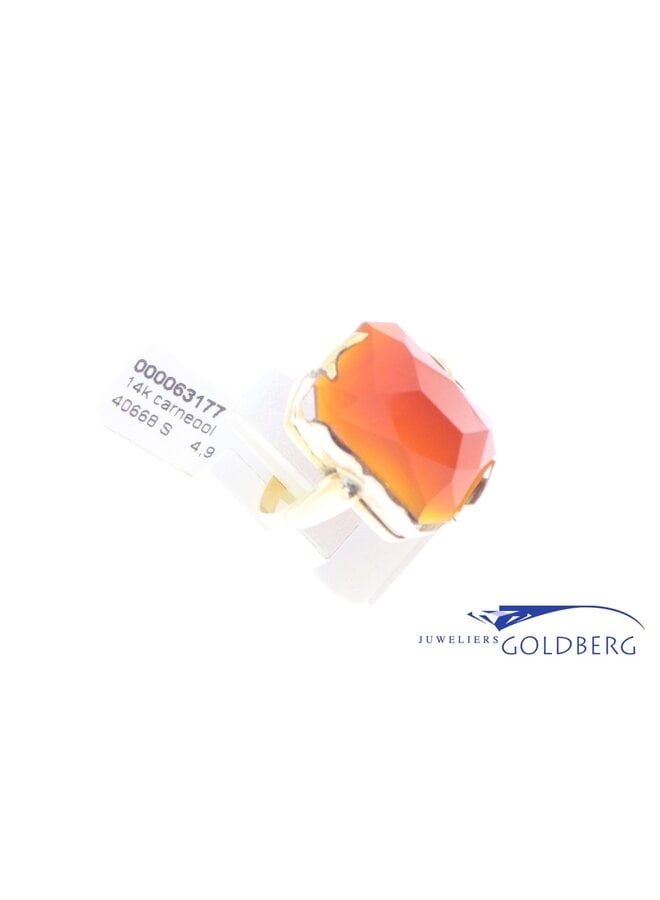 14k gold vintage ring carnelian