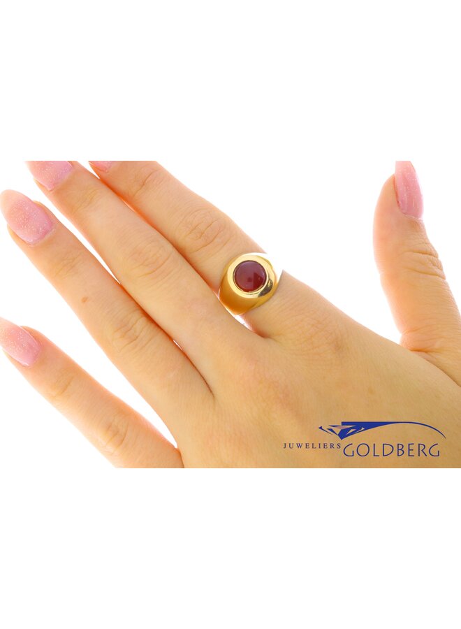 18k gouden vintage ring carneool