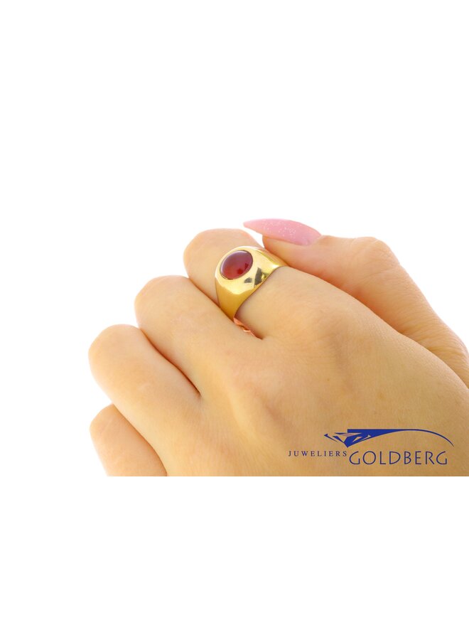 18k gouden vintage ring carneool