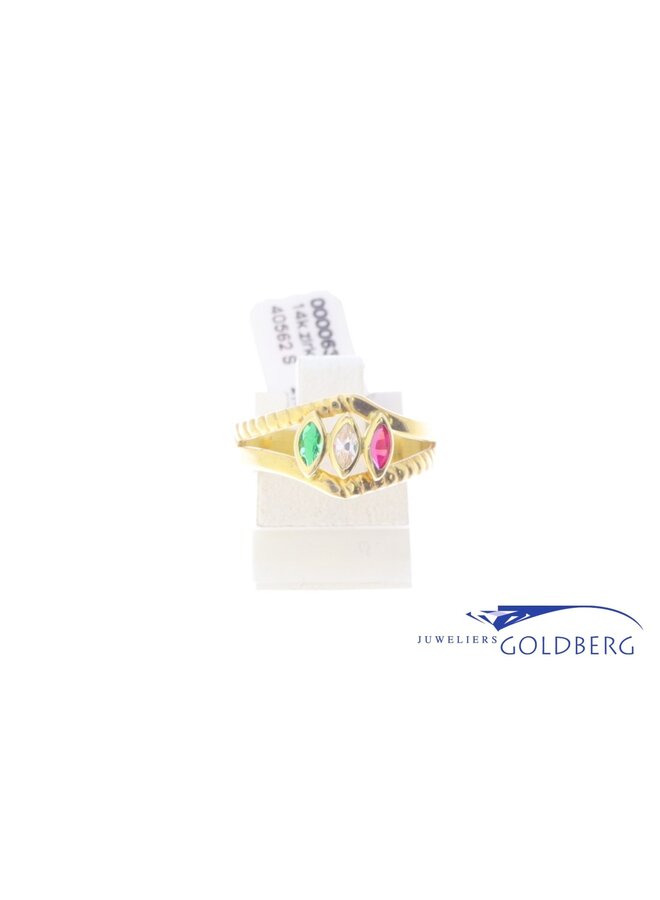 14 gold vintage ring with zirconia