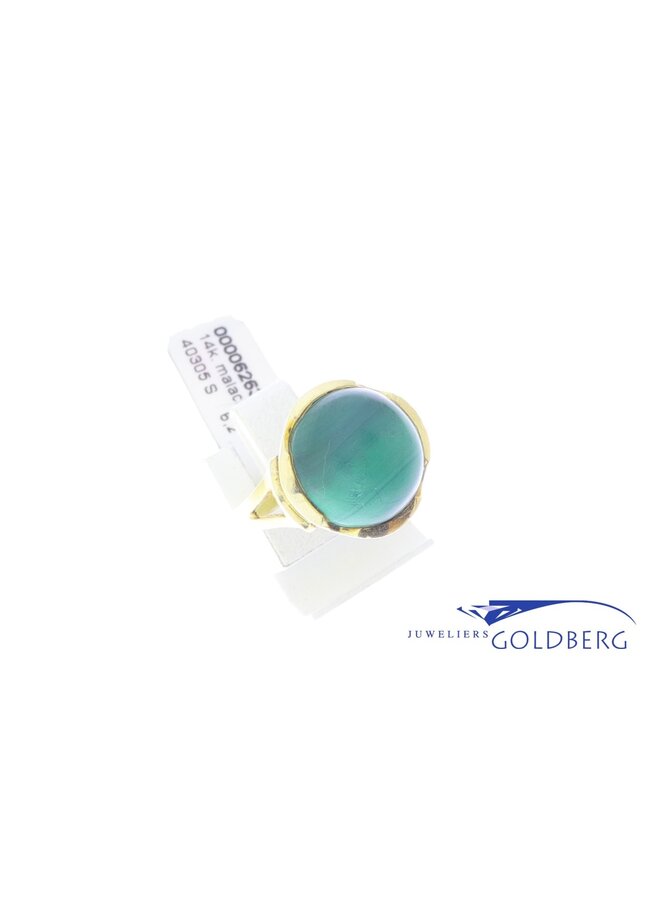 14k gold vintage ring gold malachite