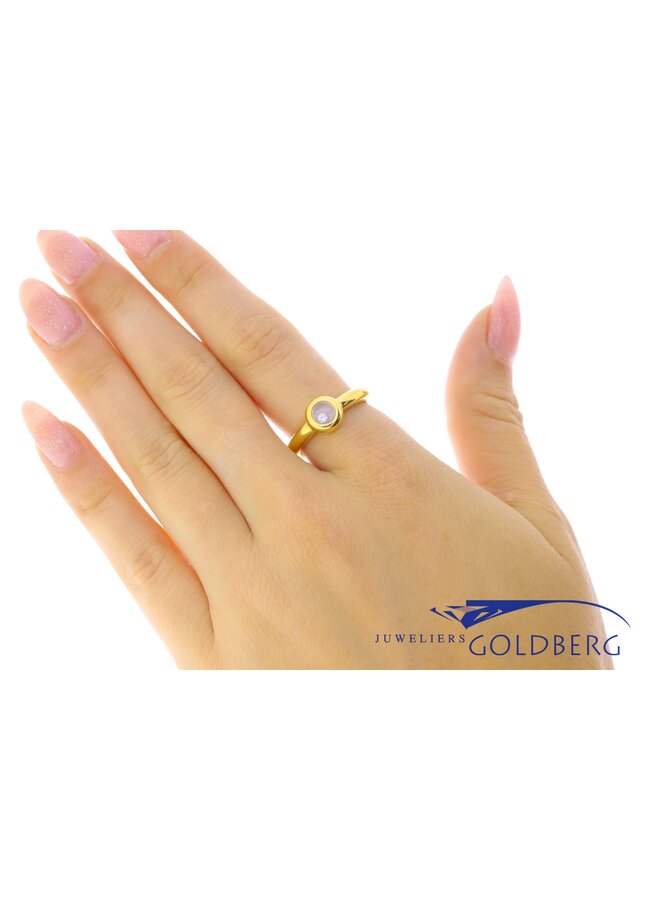 Vintage 18k gouden Chopard ring met briljant geslepen diamant