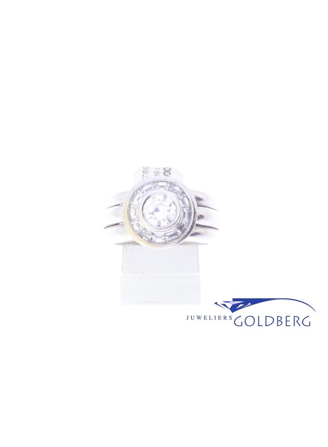 18k vintage witgouden ring 1.40ct diamant