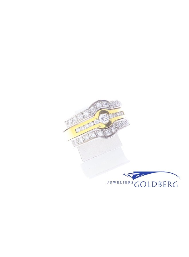 Bicolor gouden Promises ring combinatie 0.68ct diamant