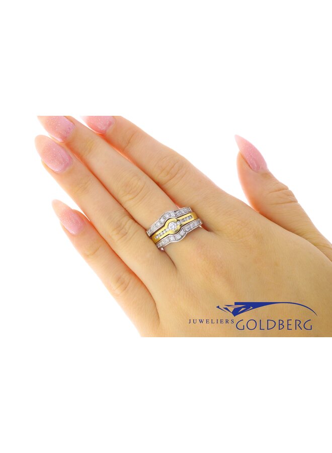 Bicolor gouden Promises ring combinatie 0.68ct diamant