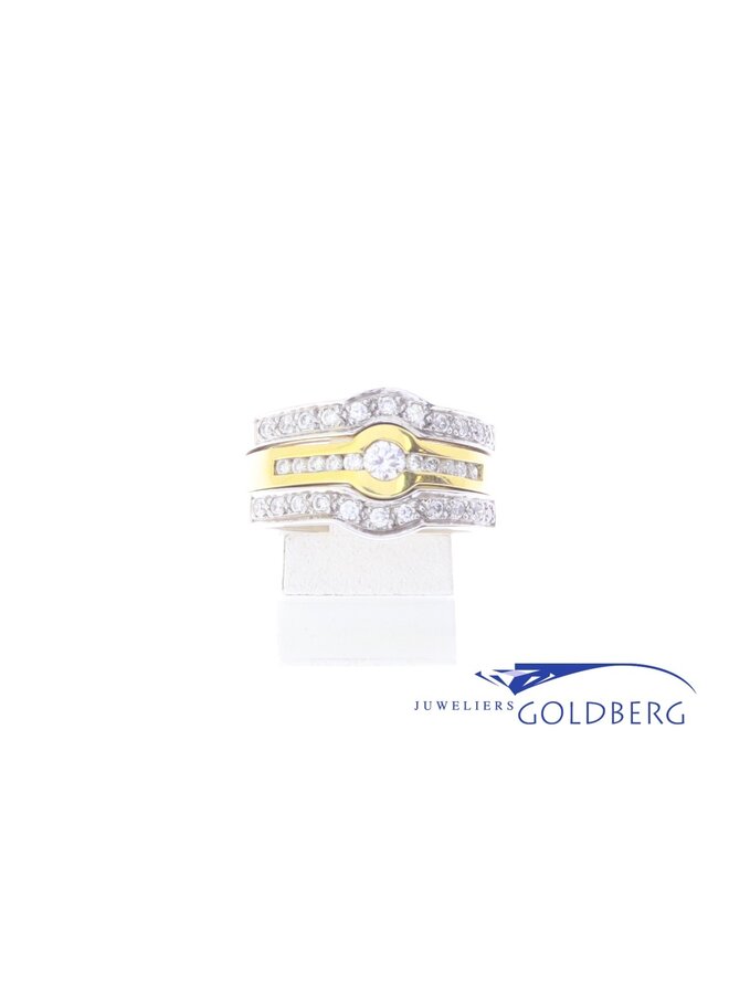 bicolor Promises ring combination 0.68ct diamond