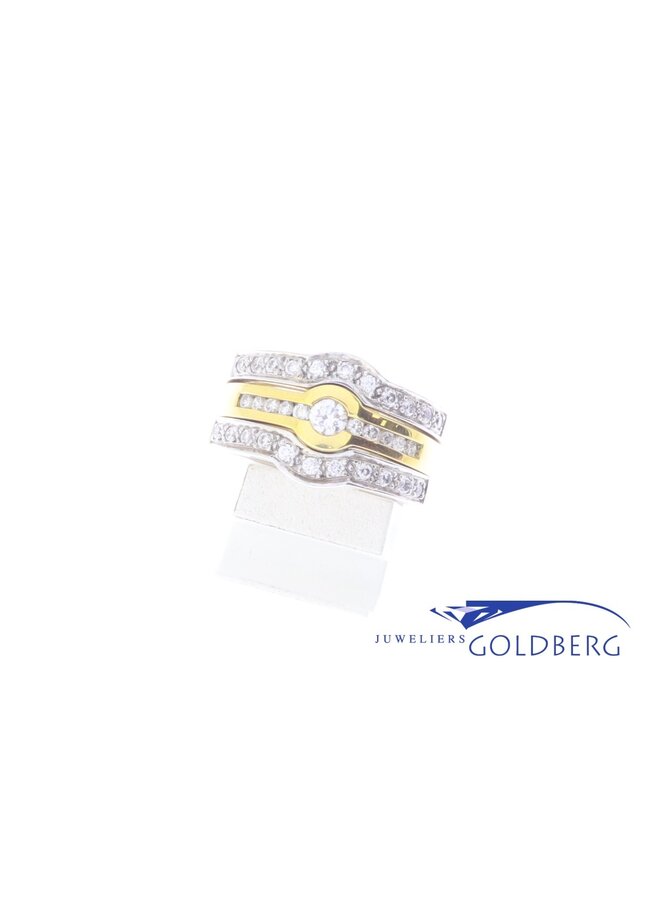 Bicolor gouden Promises ring combinatie 0.68ct diamant